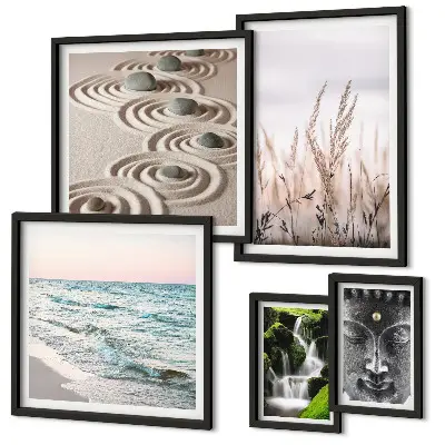 Bildergalerie Set für die Wand mit entspannendem Natur und Zen Wassermotiv