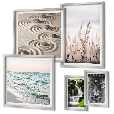 Bildergalerie Set für die Wand mit entspannendem Natur und Zen Wassermotiv