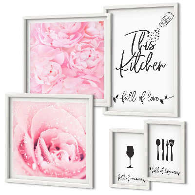 Modernes wandbilder-set Kücheninspirationen mit Rosen
