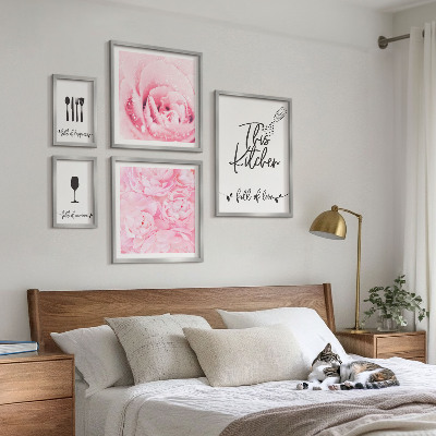 Modernes wandbilder-set Kücheninspirationen mit Rosen