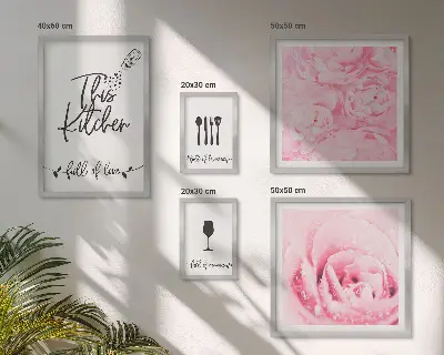 Modernes Wandbilder-Set Kücheninspiration mit Rosenmotiven