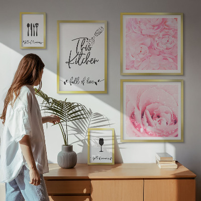 Modernes wandbilder-set Kücheninspirationen mit Rosen