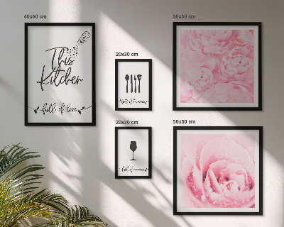 Modernes wandbilder-set Kücheninspirationen mit Rosen