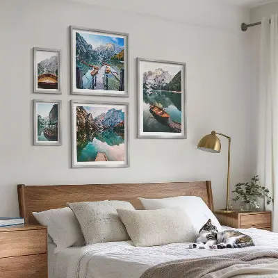 Bildergalerie-Set für die Wand Motiv Ruhige Seen und Holzboote