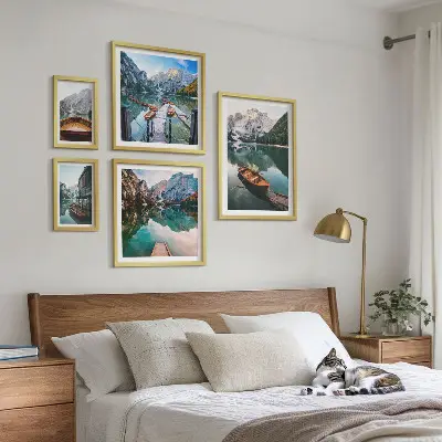 Bildergalerie-Set für die Wand Motiv Ruhige Seen und Holzboote