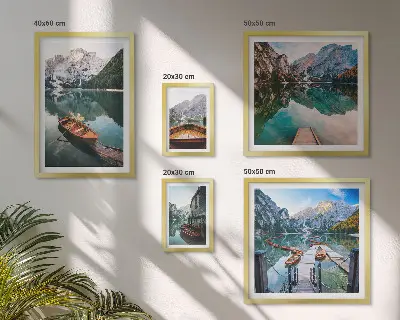 Bildergalerie-Set für die Wand Motiv Ruhige Seen und Holzboote