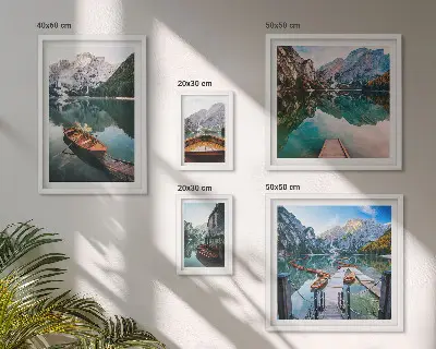 Bildergalerie-Set für die Wand Motiv Ruhige Seen und Holzboote