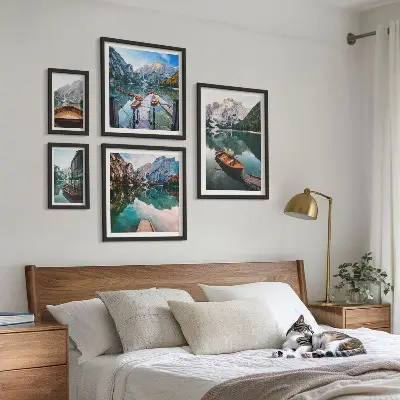 Bildergalerie-Set für die Wand Motiv Ruhige Seen und Holzboote