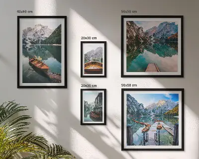Bildergalerie-Set für die Wand Motiv Ruhige Seen und Holzboote