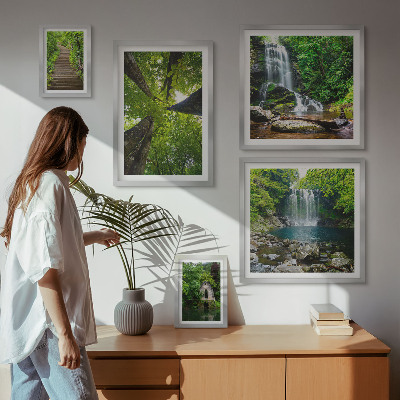 Bildergalerie-set für die wand Grüne Landschaften mit Wasserfällen