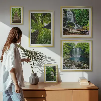Bildergalerie-Set für die Wand mit grünen Landschaften und Wasserfällen