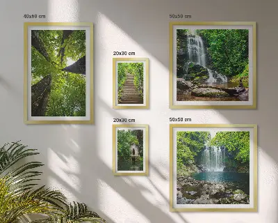 Bildergalerie-Set für die Wand mit grünen Landschaften und Wasserfällen
