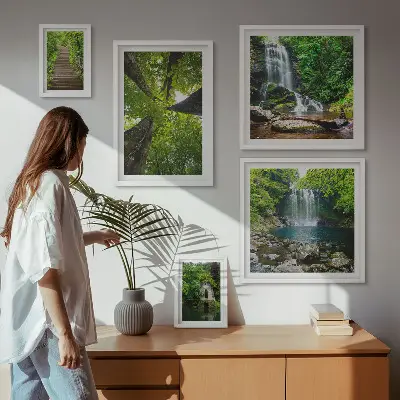 Bildergalerie-Set für die Wand mit grünen Landschaften und Wasserfällen