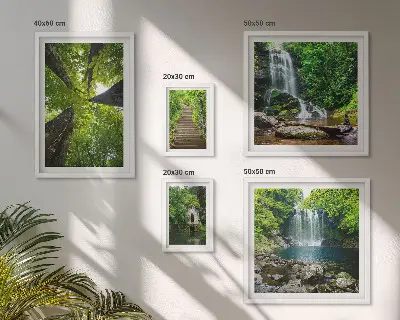 Bildergalerie-Set für die Wand mit grünen Landschaften und Wasserfällen