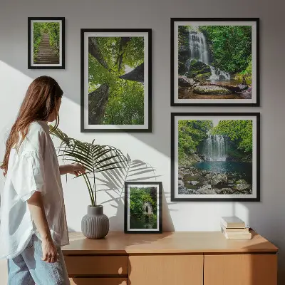 Bildergalerie-Set für die Wand mit grünen Landschaften und Wasserfällen