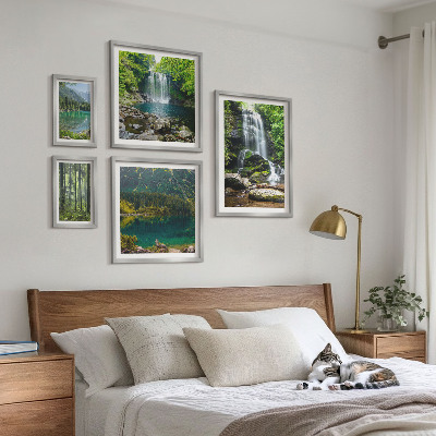 Modernes wandbilder-set Wasserfälle, Waldlandschaften, Natur