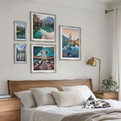 Bilderset fürs Sofa mit malerischen Bergseen