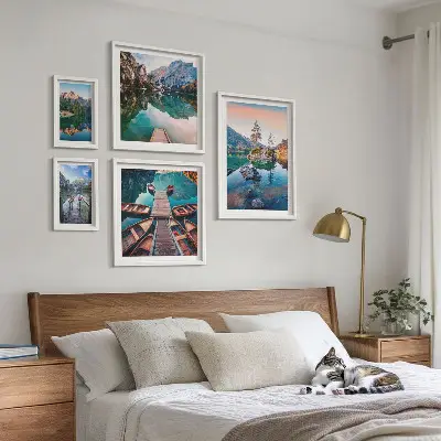 Bilderset fürs Sofa mit malerischen Bergseen