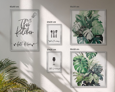 Bildergalerie-set für die wand Positive Slogans für Küchenpflanzen