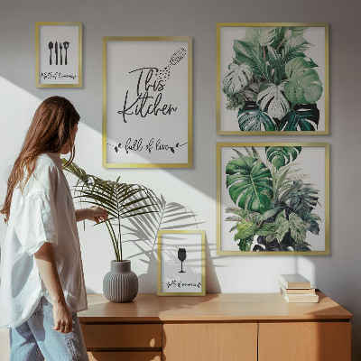 Bildergalerie-set für die wand Positive Slogans für Küchenpflanzen