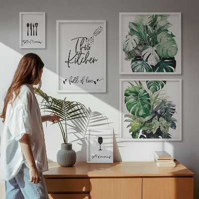 Bildergalerie-set für die wand Positive Slogans für Küchenpflanzen