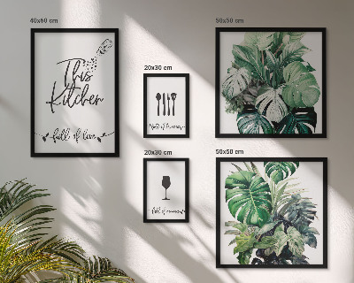 Bildergalerie-set für die wand Positive Slogans für Küchenpflanzen