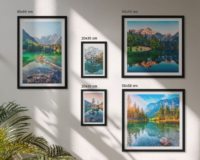 Modernes wandbilder-set Berglandschaften, Seen, Wälder