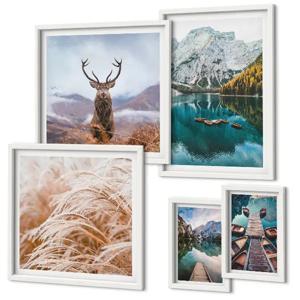 Modernes Wandbilder-Set mit Berglandschaften und der Schönheit der Natur
