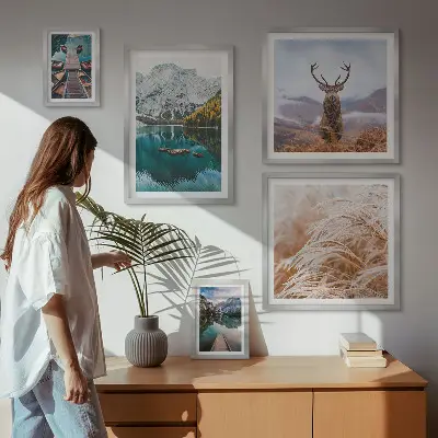Modernes Wandbilder-Set mit Berglandschaften und der Schönheit der Natur