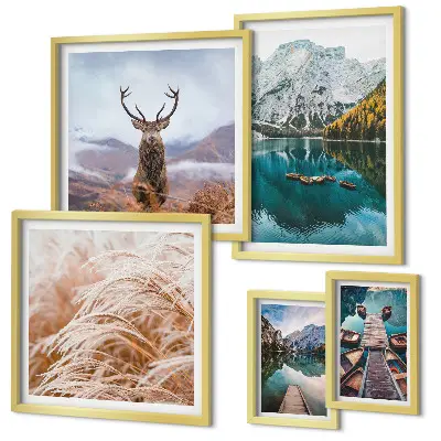 Modernes Wandbilder-Set mit Berglandschaften und der Schönheit der Natur