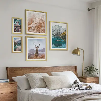 Modernes Wandbilder-Set mit Berglandschaften und der Schönheit der Natur