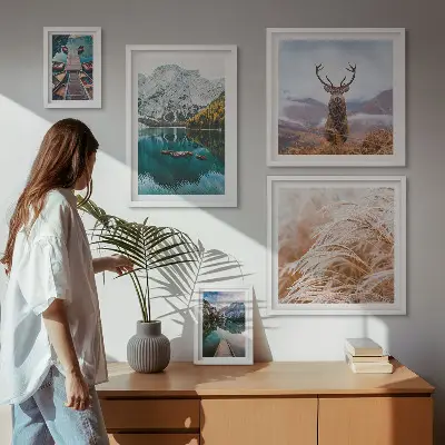 Modernes Wandbilder-Set mit Berglandschaften und der Schönheit der Natur