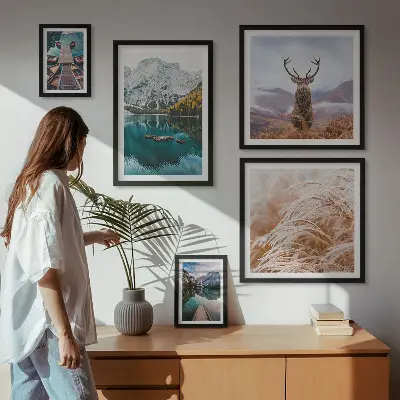 Modernes Wandbilder-Set mit Berglandschaften und der Schönheit der Natur