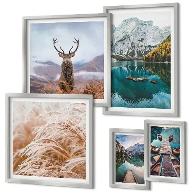 Modernes Wandbilder-Set mit Berglandschaften und der Schönheit der Natur