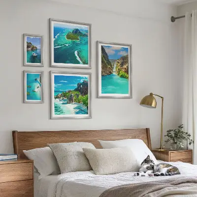 Bildergalerie-Set für die Wand mit tropischen Wasserfällen und Stränden