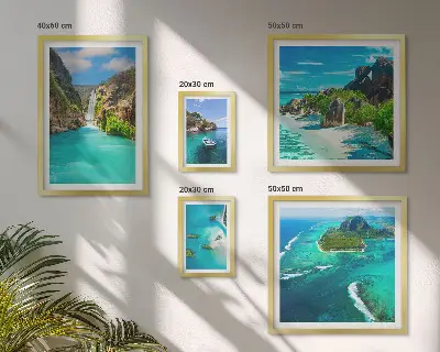 Bildergalerie-Set für die Wand mit tropischen Wasserfällen und Stränden