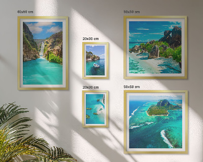 Bildergalerie-set für die wand Tropische Wasserfälle und Strände