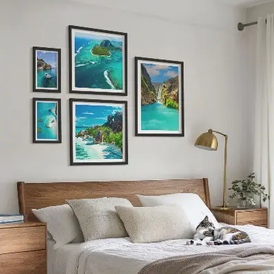 Bildergalerie-Set für die Wand mit tropischen Wasserfällen und Stränden