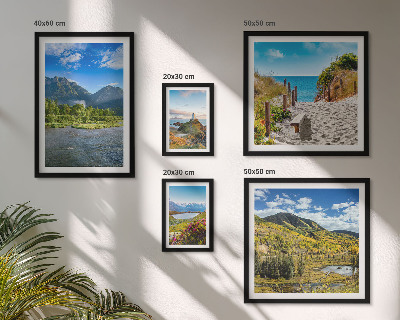 Modernes wandbilder-set Landschaften aus Bergen und Stränden