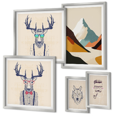 Bildergalerie-set für die wand Stilvolle Tierporträts