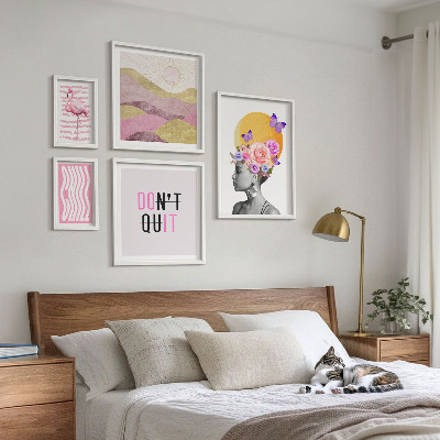 Bilderset fürs sofa Inspirationen für Blumen im Boho-Stil