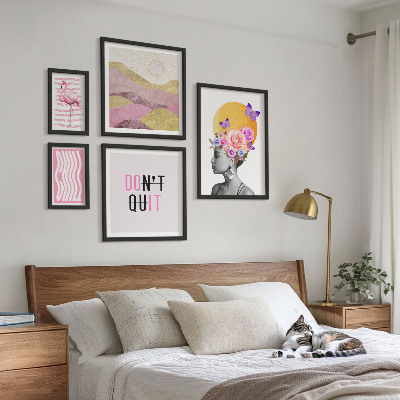 Bilderset fürs sofa Inspirationen für Blumen im Boho-Stil