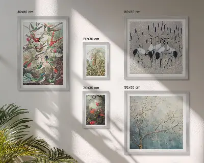 Modernes Wandbilderset mit Motiv von Vintage tropischen Vögeln
