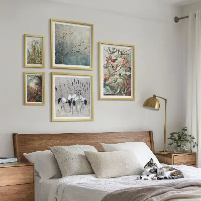 Modernes Wandbilderset mit Motiv von Vintage tropischen Vögeln