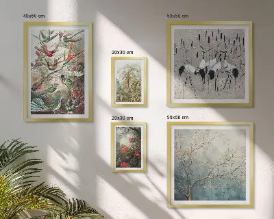 Modernes Wandbilderset mit Motiv von Vintage tropischen Vögeln