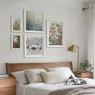 Modernes Wandbilderset mit Motiv von Vintage tropischen Vögeln
