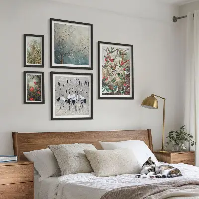 Modernes Wandbilderset mit Motiv von Vintage tropischen Vögeln