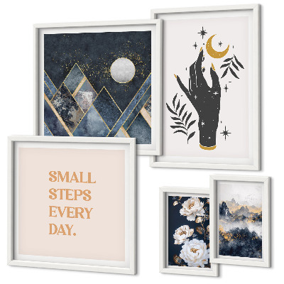 Modernes wandbilder-set Boho-Stil mit Natur und Botschaften