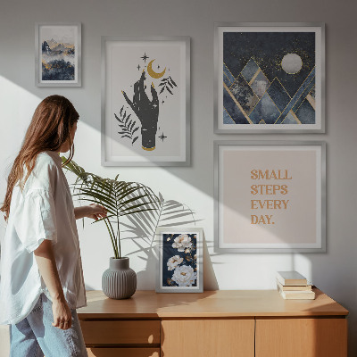 Modernes wandbilder-set Boho-Stil mit Natur und Botschaften
