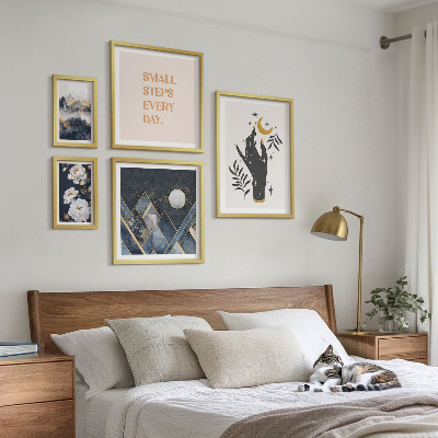 Modernes wandbilder-set Boho-Stil mit Natur und Botschaften